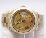 Fake Rolex Day Date Watch 40mm All Gold President Gold Roman Markers